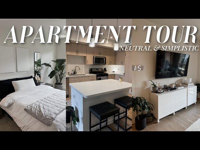 APARTMENT TOUR *neutral aesthetic & simplistic decor* | Luxury One Bedroom Apartment Tour