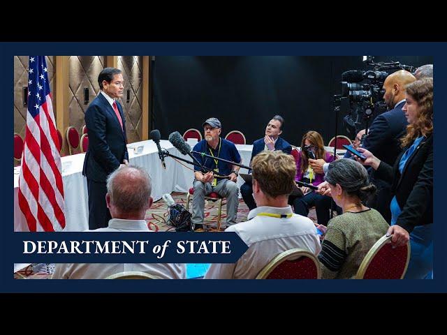 Secretary Rubio meets with the press in Antalya, Türkiye