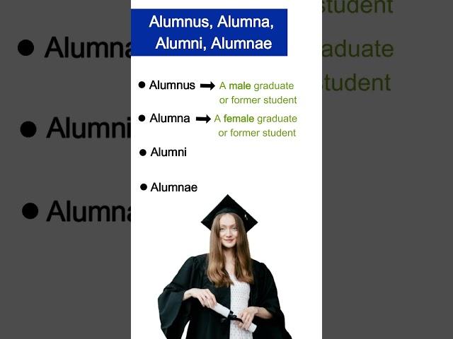 Stop Saying It Wrong! Learn How to Use Alumnus, Alumna, Alumni, and Alumnae Correctly! #shorts