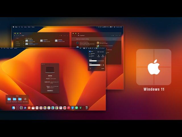 Windows 11 Mac Theme with Glass Effect