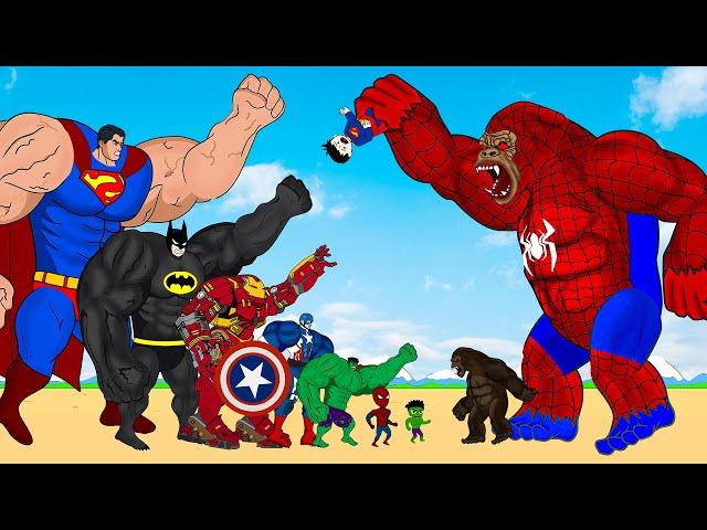 Team HULK, IRON MAN, SUPER MAN, BATMAN vs KINH KONG SPIDER : Evolution Mystery - SUPER HEROES MOVIE