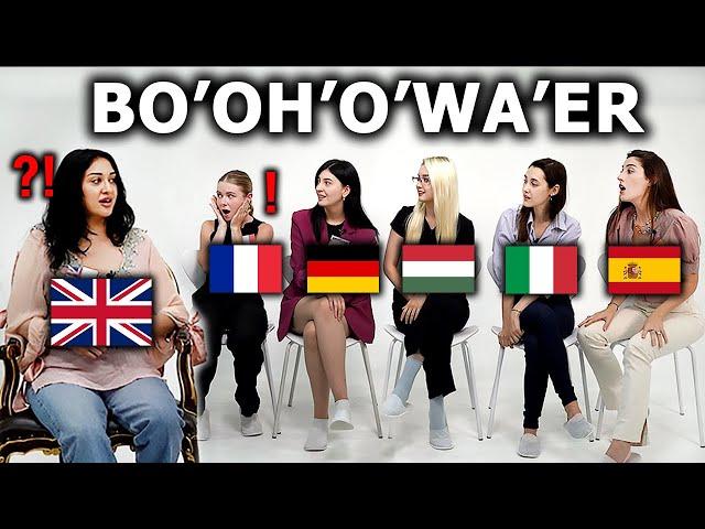 Europeans Try to speak in British Accent!! UK, France, Germany, Hungary, Italy, Spain