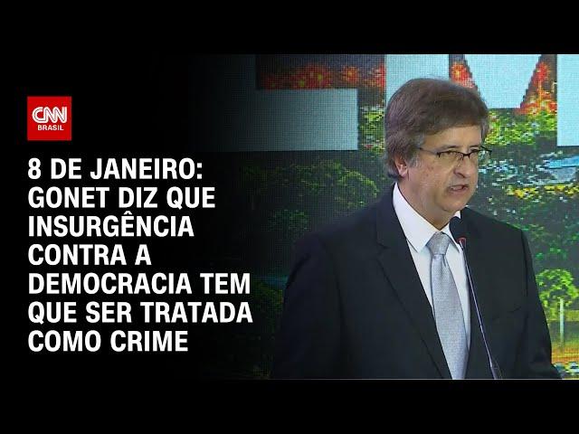 Gonet diz que insurgência contra a democracia tem que ser tratada como crime | BASTIDORES CNN