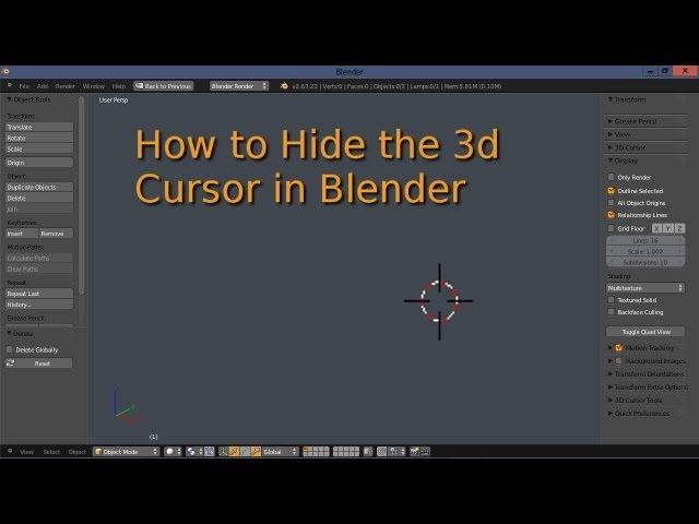 How To Hide The 3d Cursor In Blender