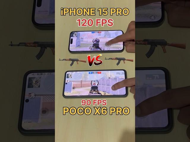 iPHONE 15 PRO 120FPSVs POCO X6 PRO 90FPS-PUBG TEST #pocox6pro #iphone #pubg #bgmi #shortsfeed