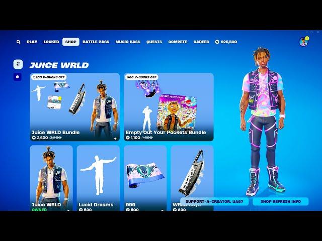 NEW Juice WRLD Skin BUNDLES & EMOTES Item Shop Fortnite! (Plus FREE Outfit)