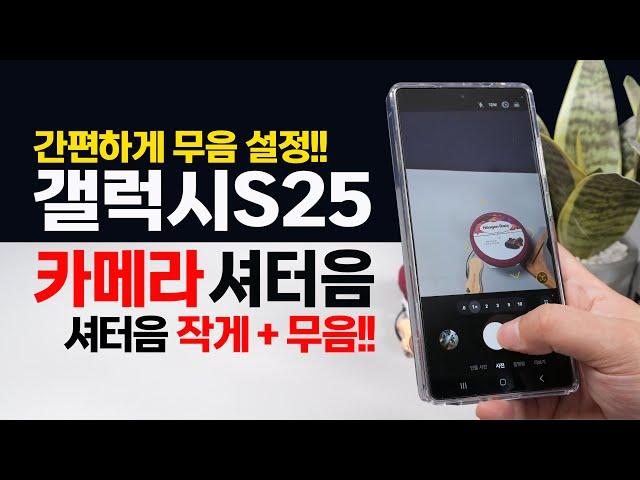 갤럭시S25 카메라 셔터음 더 작게 & 무음 설정 초간편 꿀팁!!