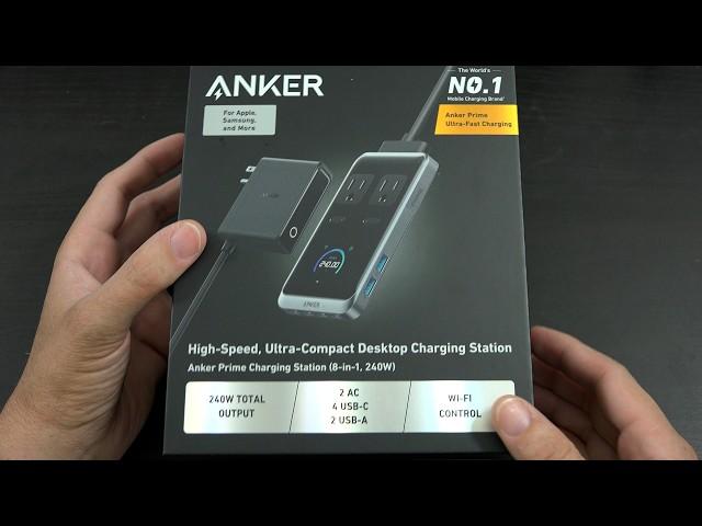 Anker Prime Charging Station, 240W 8-in-1 Power Strip, 5 ft Detachable Cord, 2 AC, 4 USB C, 2 USB A