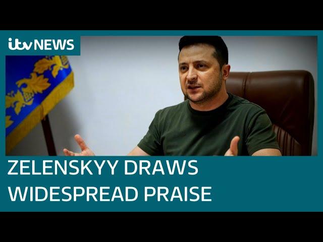 Ukrainian President Volodymyr Zelenskyy praised as he takes his message across the world | ITV News