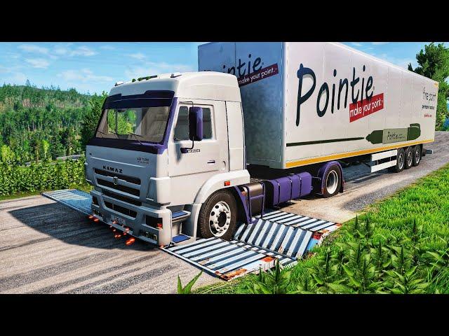 Trucks vs Upside Down Speed Bumps | BeamNG.DRIVE