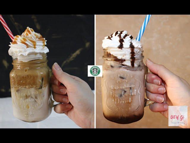 الكافية في البيت ! فرابيتشينو وموكا مثلجة وبدون ماكينة Iced mocha & frappuccino copycat Starbucks
