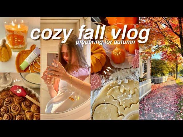 FALL VLOG  baking, decorating for autumn, shopping & family dinner!