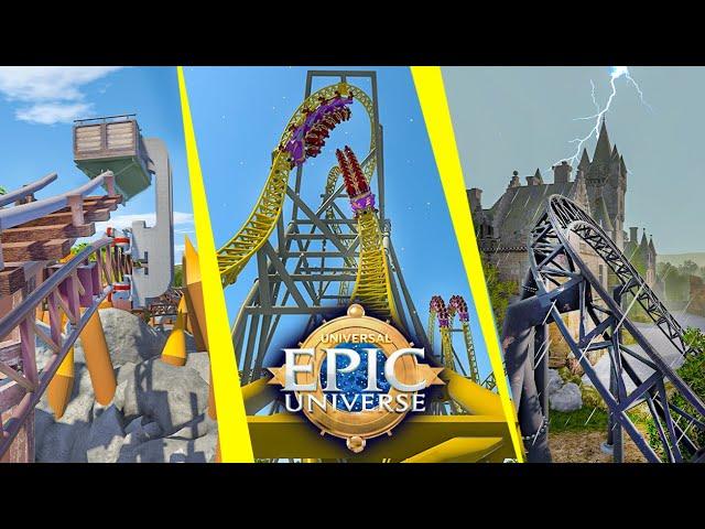 EPIC UNIVERSE - ALL ROLLER COASTERS (Visualizations) - New Universal Studios Theme Park