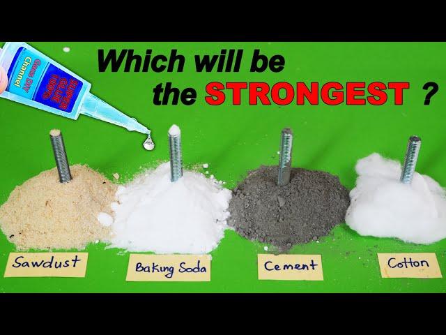 2 Experiment Comparing The Strength Cement, Sawdust, Baking Soda, Cotton