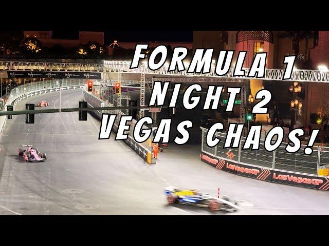 Las Vegas Strip Friday Night Formula 1 Practice Race Down Las Vegas Strip: Bugatti's on Strip & More