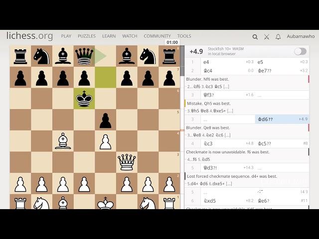 A typical 800 rated chess game (Baka Mitai)