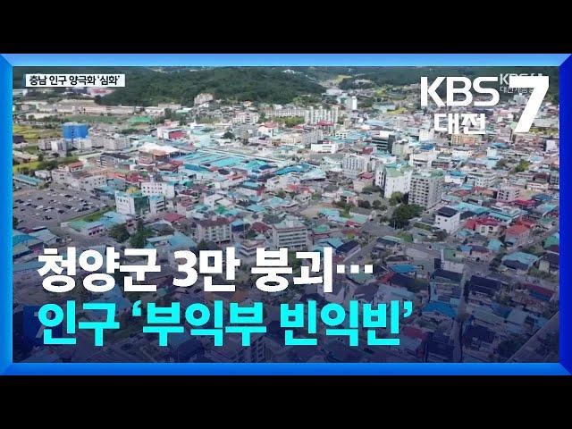 청양군 3만 붕괴…인구 ‘부익부 빈익빈’ / KBS  2024.05.09.