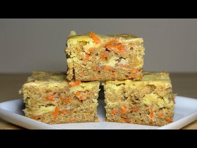 Easy CARROT CAKE Bars with Cream Cheese