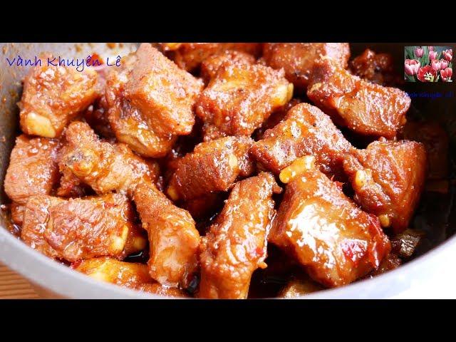 Sườn Ram Mặn - Bí quyết nấu Sườn Rim Nước Mắm Thơm Ngon Đậm đà Màu đẹp, Pork ribs by Vanh Khuyen