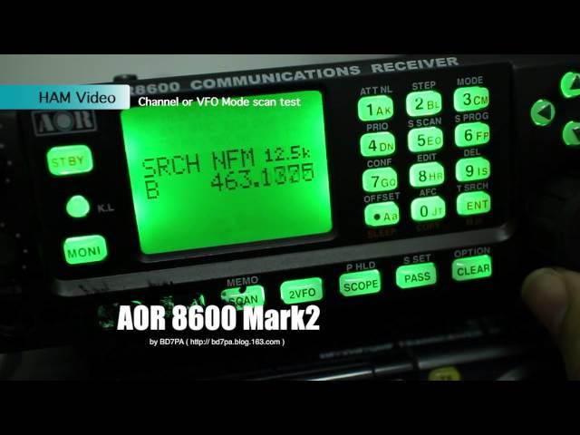 AOR AR8600 Mark2 SCAN test by BD7PA