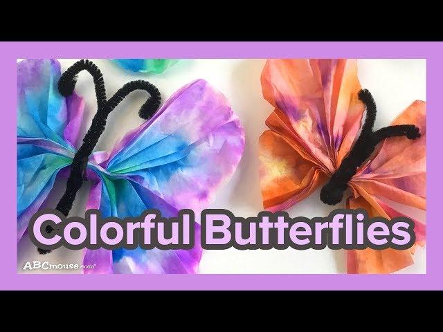 Colorful Coffee Filter Butterfly Craft by ABCmouse.com