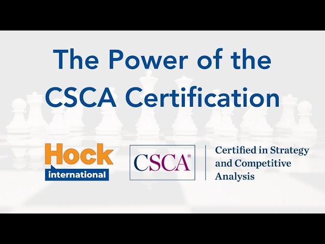 The Power of the CSCA Certification