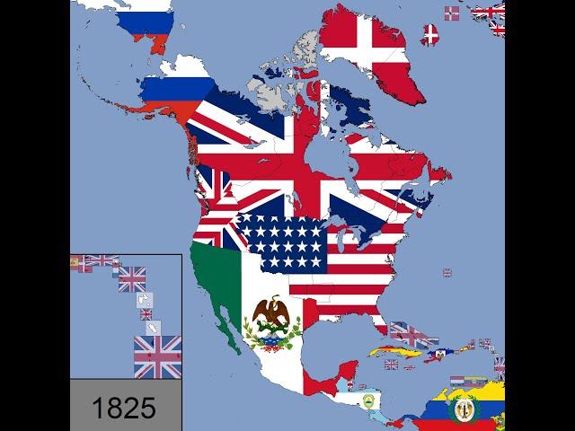 North America: Timeline of National Flags: 1450 - 2020