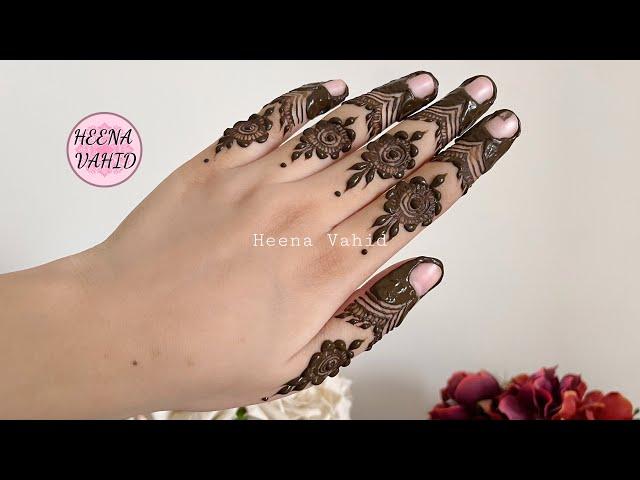 Simple Fingers Mehendi design #10 - 2024 | Heena Vahid.