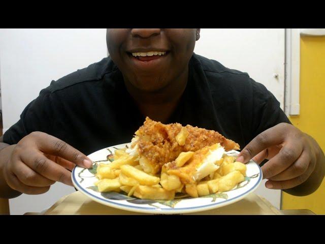 ASMR Eating Sounds: Fish & Chips and Fried Chicken Wings!