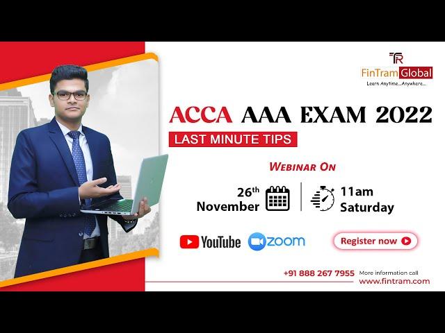 ⭐️ Join FREE ACCA AAA Exam Webinar | ACCA AAA Live Session| ACCA Advance Audit and Assurance exam.