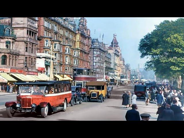 Edinburgh, Scotland 1930s in color [60fps,Remastered] w/sound design Added