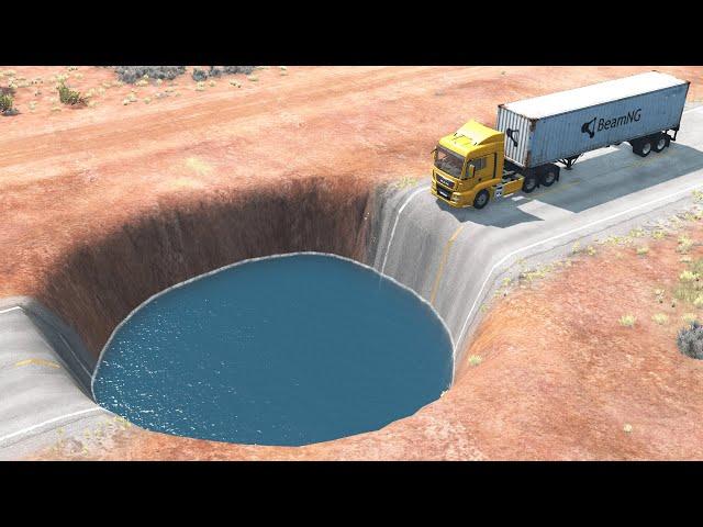 Cars vs Giant Pit #3 – BeamNG.Drive