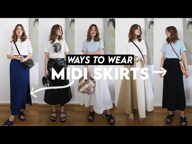 MIDI SKIRT COLLECTION & OUTFIT IDEAS | 25+ Ways To Style MIDI SKIRTS