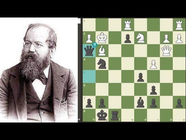 Wilhelm Steinitz Amazing Rook & Queen Sacrifice -  M Hewitt vs Wilhelm Steinitz 1866