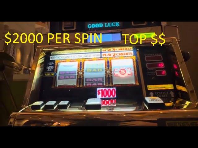 Massive win! $2000 per spin!! Top dollar! Incredible jackpot!!￼ #slots #casino #vegas