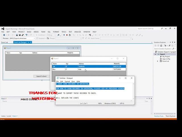 How to Export the records from datagridview to Excel - Vb.net @mikecodz2821