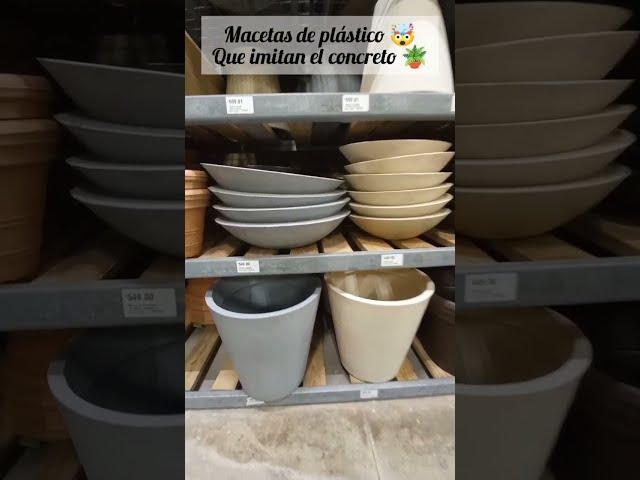 #Macetas plásticas que imitan las #texturas de #piedra y #cemento 🪴 #HomeDepot #Decoración #Jardín