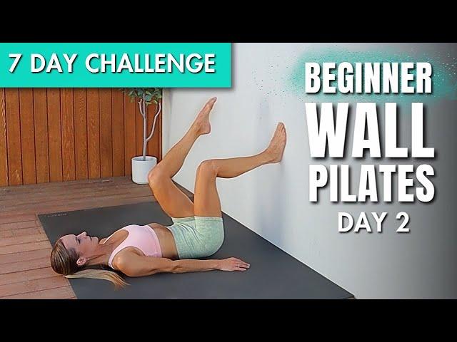 10 Min Beginner Wall Pilates at Home (Burn Fat) | 7 DAY WALL PILATES CHALLENGE Day 2