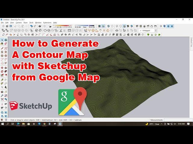 How to Generate A Contour Map with Sketchup from Google Map