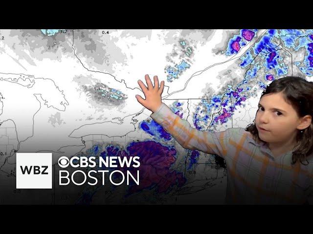 Franklin third-grader gives weather forecast after meeting WBZ-TV's Jacob Wycoff at school