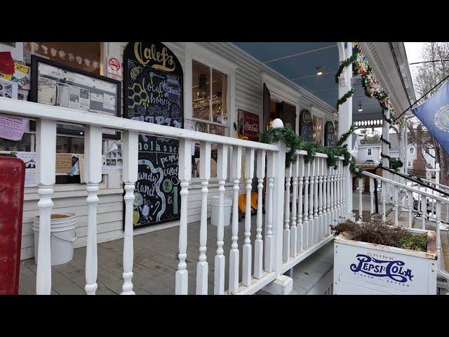 Exploring shops along the Calef Hwy in Barrington, New Hampshire during the holidays.