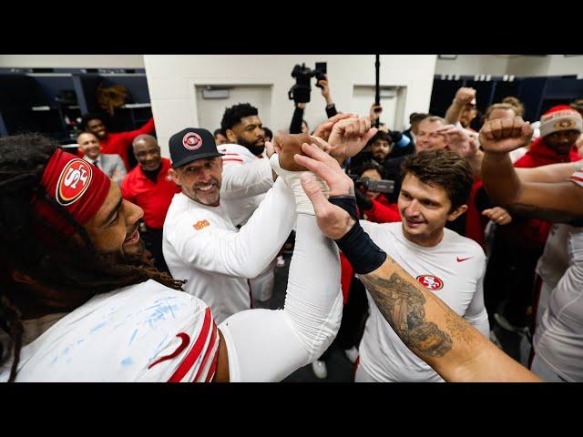 Go Inside the 49ers Locker Room Following Week 6 Win vs. Seahawks