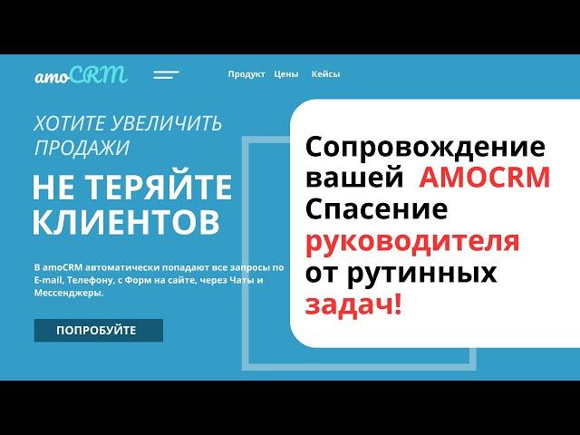 ПОМОЩЬ РУКОВОДИТЕЛЮ. СОПРОВОЖДЕНИЕ И ПОДДЕРЖКА ВАШЕЙ AMOCRM.