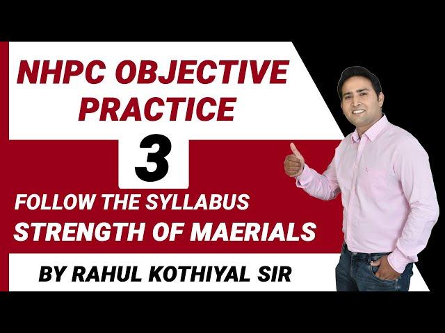 strength of materials for nhpc je | som quick revision /strength of materials mcq/rahul kothiyal sir