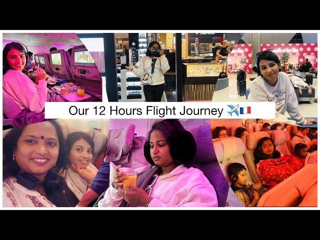 12 hours Long Flight️|| Journey & Struggles||BLR-DUBAI-PARIS||SPURTHI VLOGS||