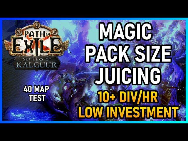 [PoE 3.25] Magic Pack Size Juicing | FUN & PROFITABLE | Low Investment | MASSIVE XP | 40 Map Test