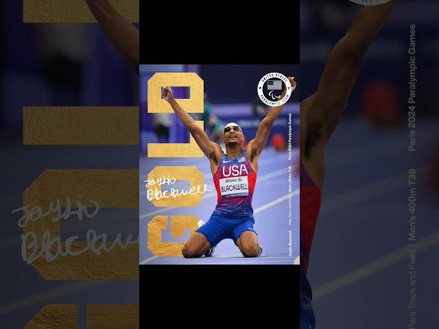 The U.S:Jaydin Blackwell wins Paralympic gold in the 400m T38 tying his world record with a 48.49