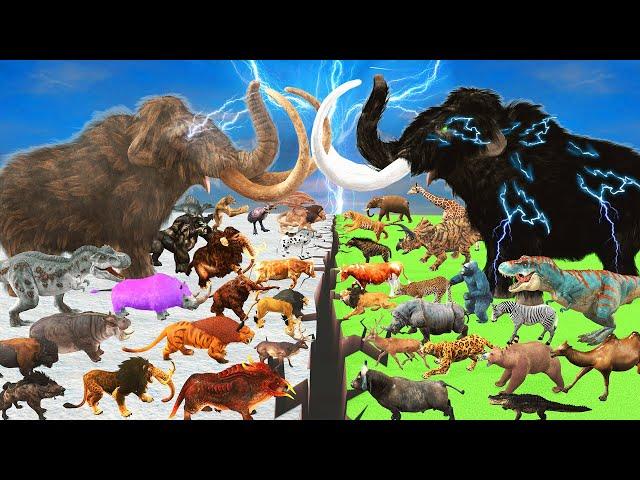 Prehistoric Mammals vs Modern Mammals Mammoth Elephant Dinosaur Size Comparison Animal Epic Battle