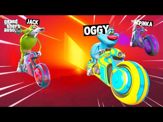 OGGY AND JACK DOING FUN TO WIN DEADLINE PARKOUR CHALLENGE (GTA 5 Funny Moments)