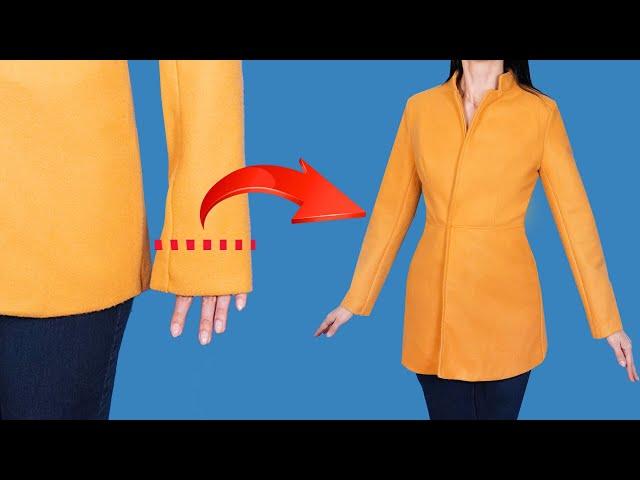 How to shorten coat sleeves without going to the tailor - easy and quick way!